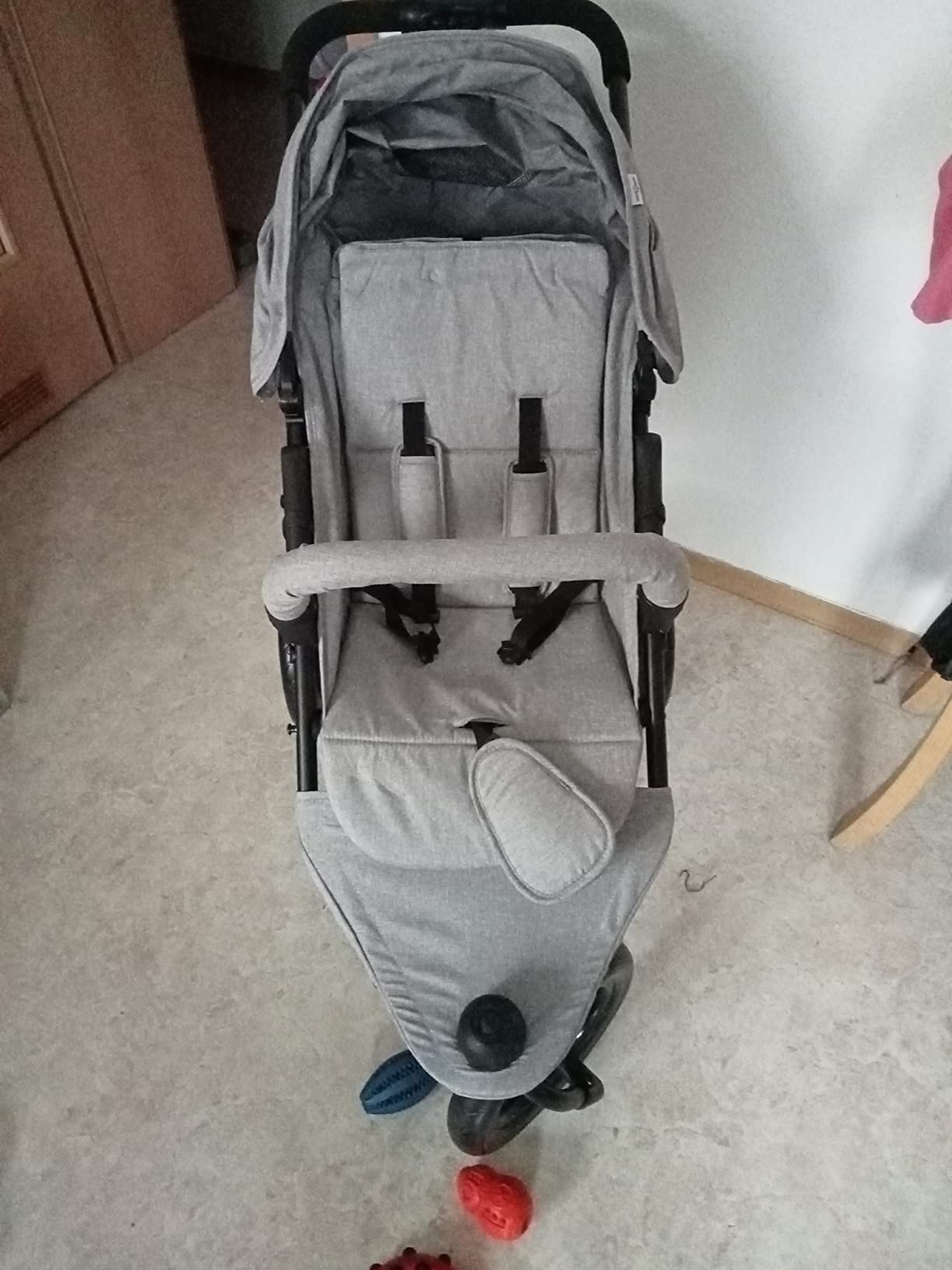 vidaXL Baby Kinderwagen Buggy Anthrazit Einhand-Klapp Stahl