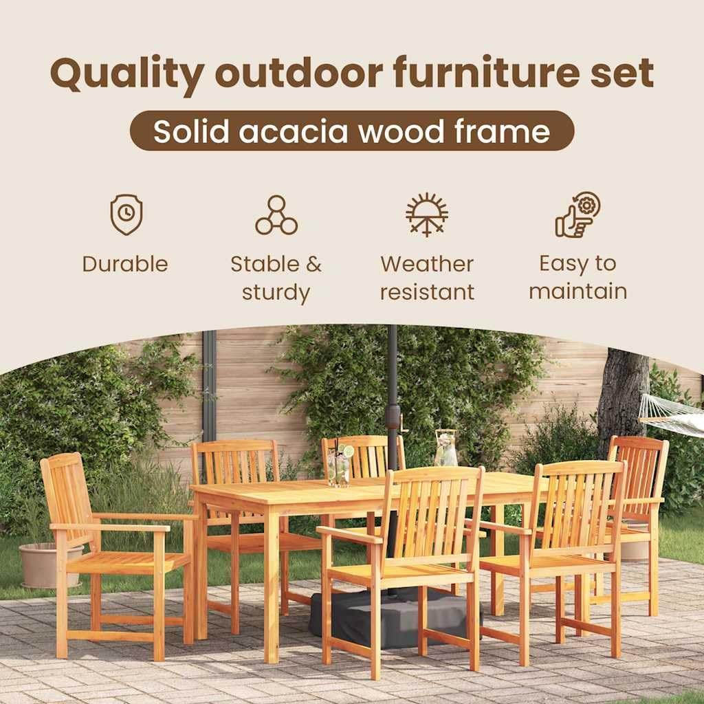 vidaXL Heim & Garten Garten Essgruppe 7-tlg Braun Akazie Holz