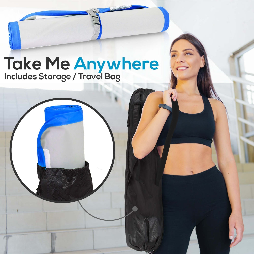 Serenelife Airtrack 13Ft Turnmatte aufblasbar blau mit Pumpe