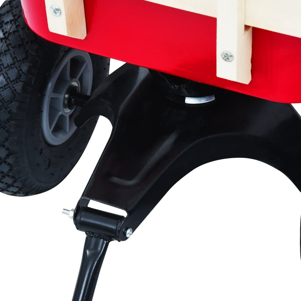 vidaXL Handwagen Bollerwagen 150 kg Rot Stahl Holz 99 cm