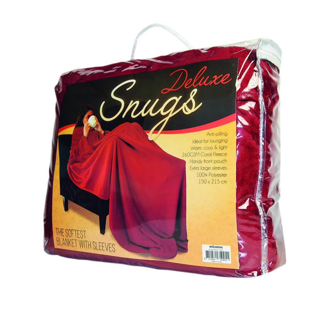 Mikamax Lifestyle Snugs Deluxe Fleecedecke Ärmel rot 150x215
