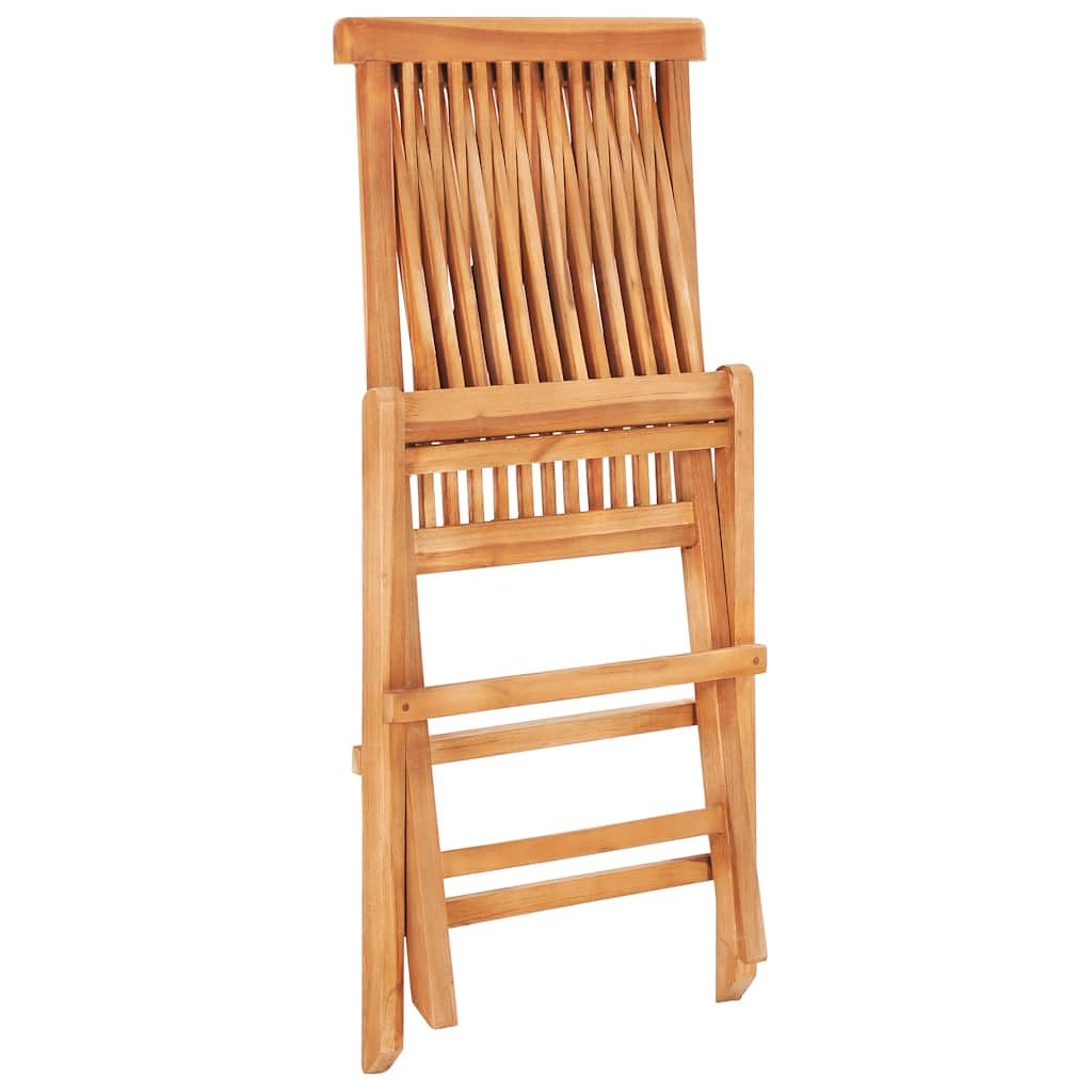 vidaXL Bistroset 3-TLG Teak Gartenmöbel Grau Kissen 3-TLG.