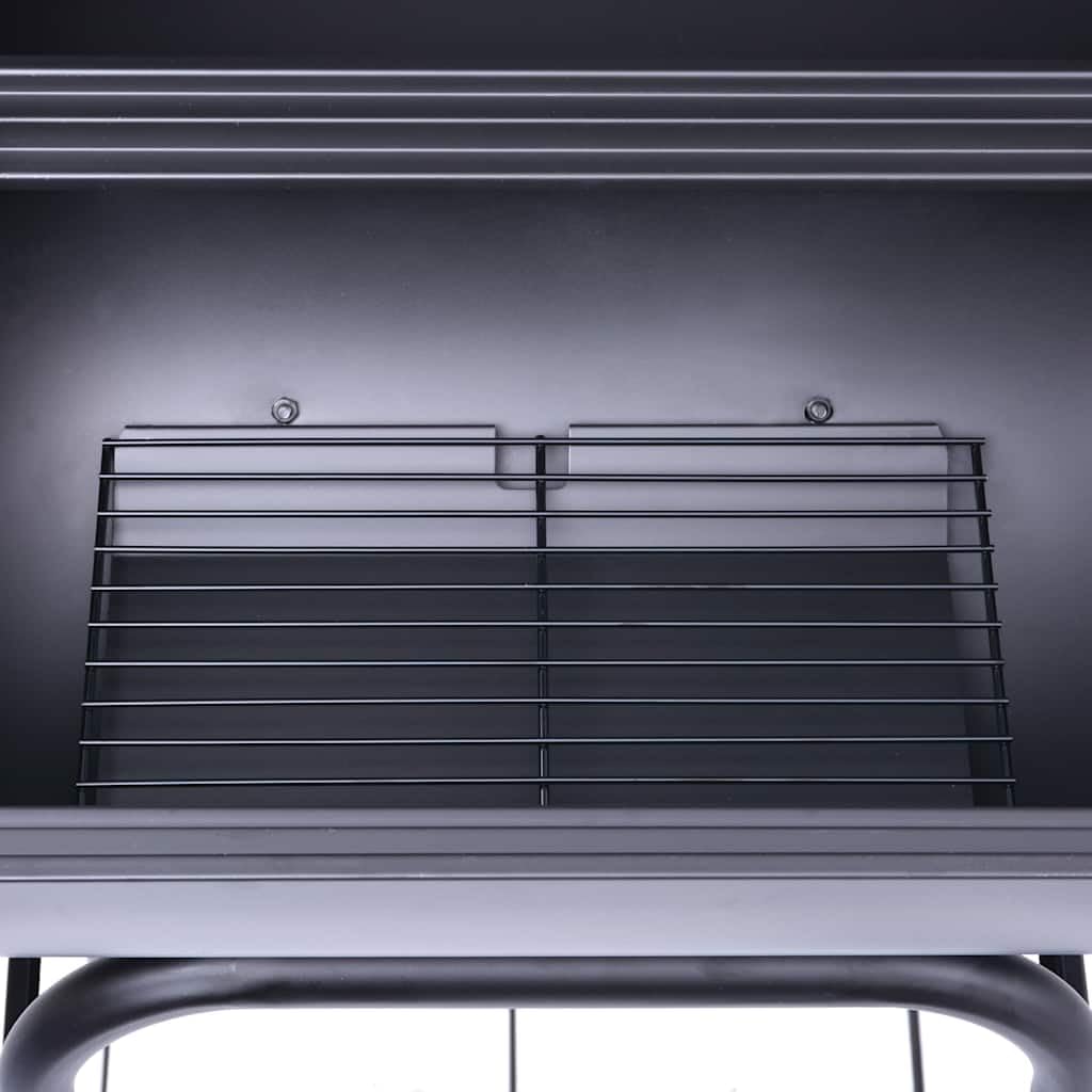 vidaXL Heim & Garten Holzkohlegrill Smoker Schwarz mit Deckel