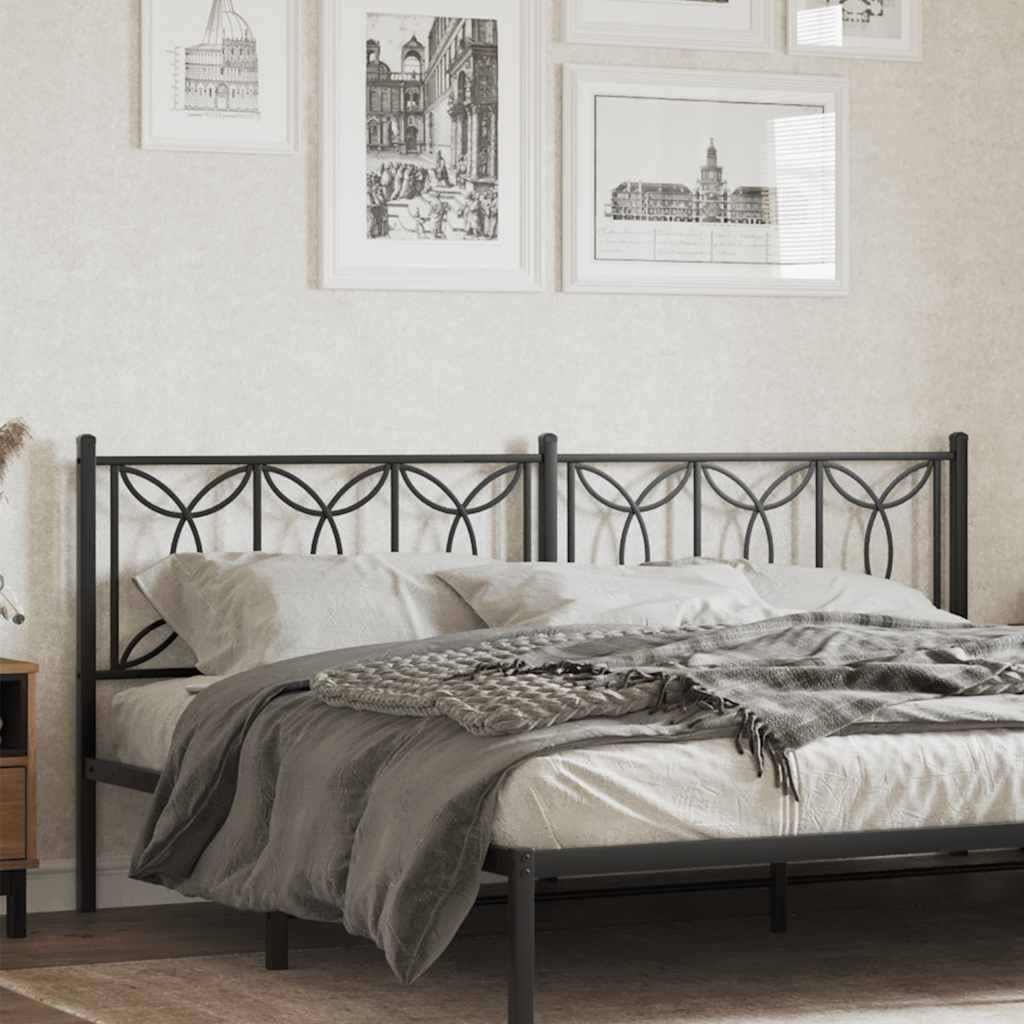 vidaXL Kopfteil Metall Schwarz 193 cm Bettkopfteil Stahl