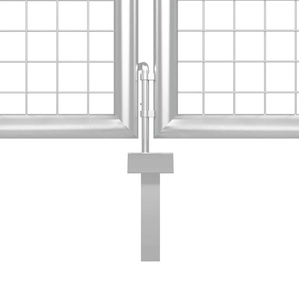 vidaXL Heim & Garten Maschen-Gartentor 300x125 cm Silber verzinkt