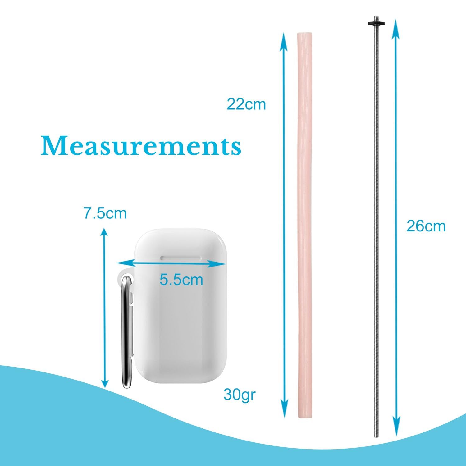 Intirilife Silikon-Strohhalm faltbar 25 cm Trinkhalm mit Box BPA-frei