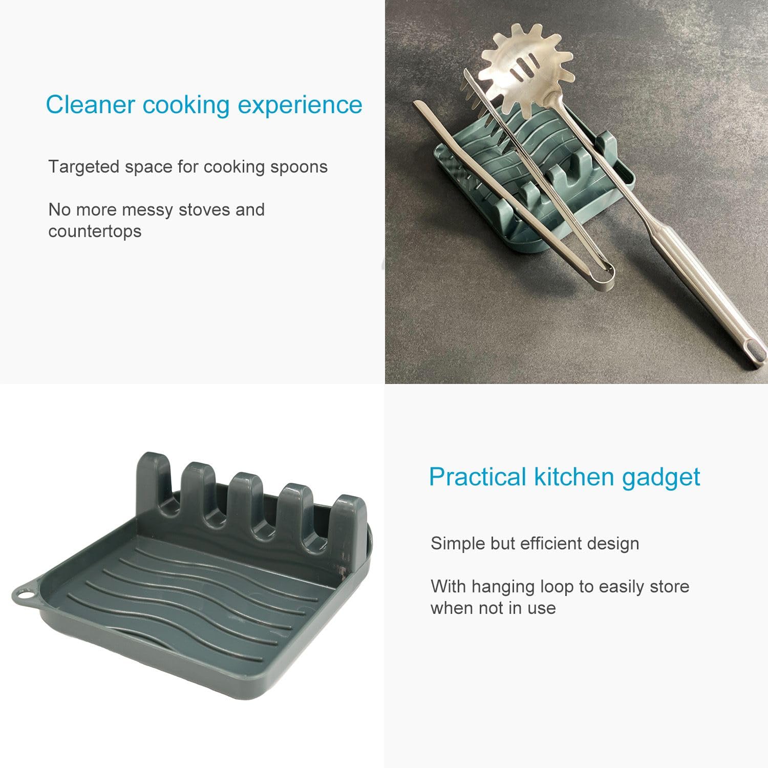Intirilife Kochlöffelablage dunkelgrau 14cm für Deckel