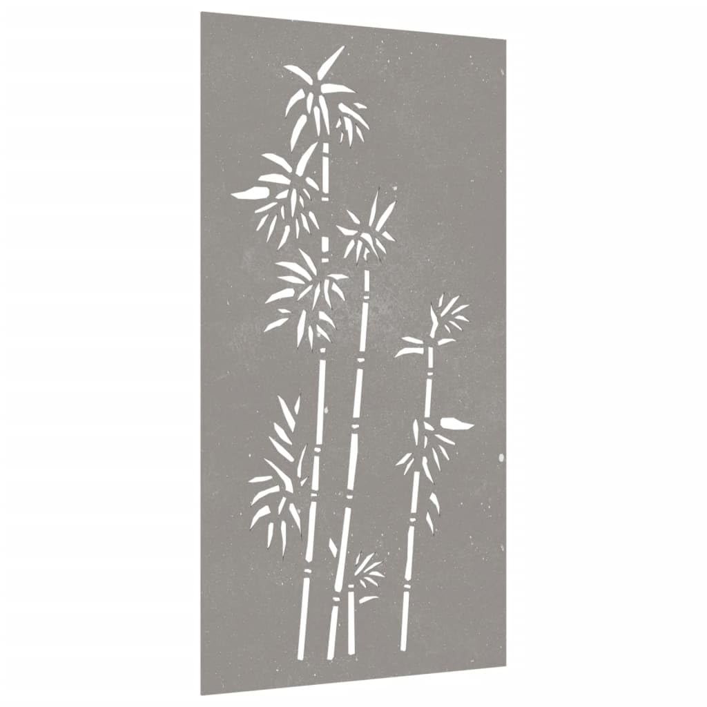 vidaXL Garten-Wanddeko Cortenstahl 105x55 cm Bambus Rost