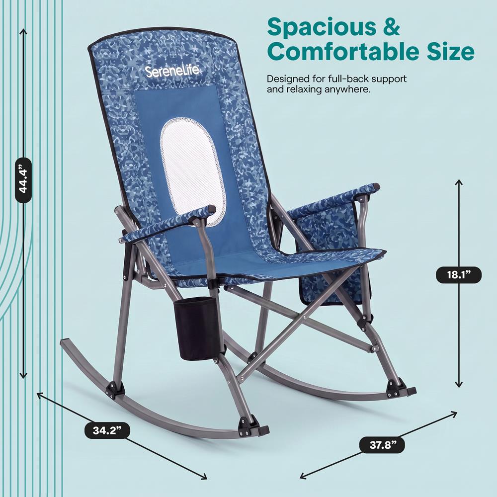 Serenelife Furniture SLRCKCHTBBC Schaukelstuhl blau Camouflage