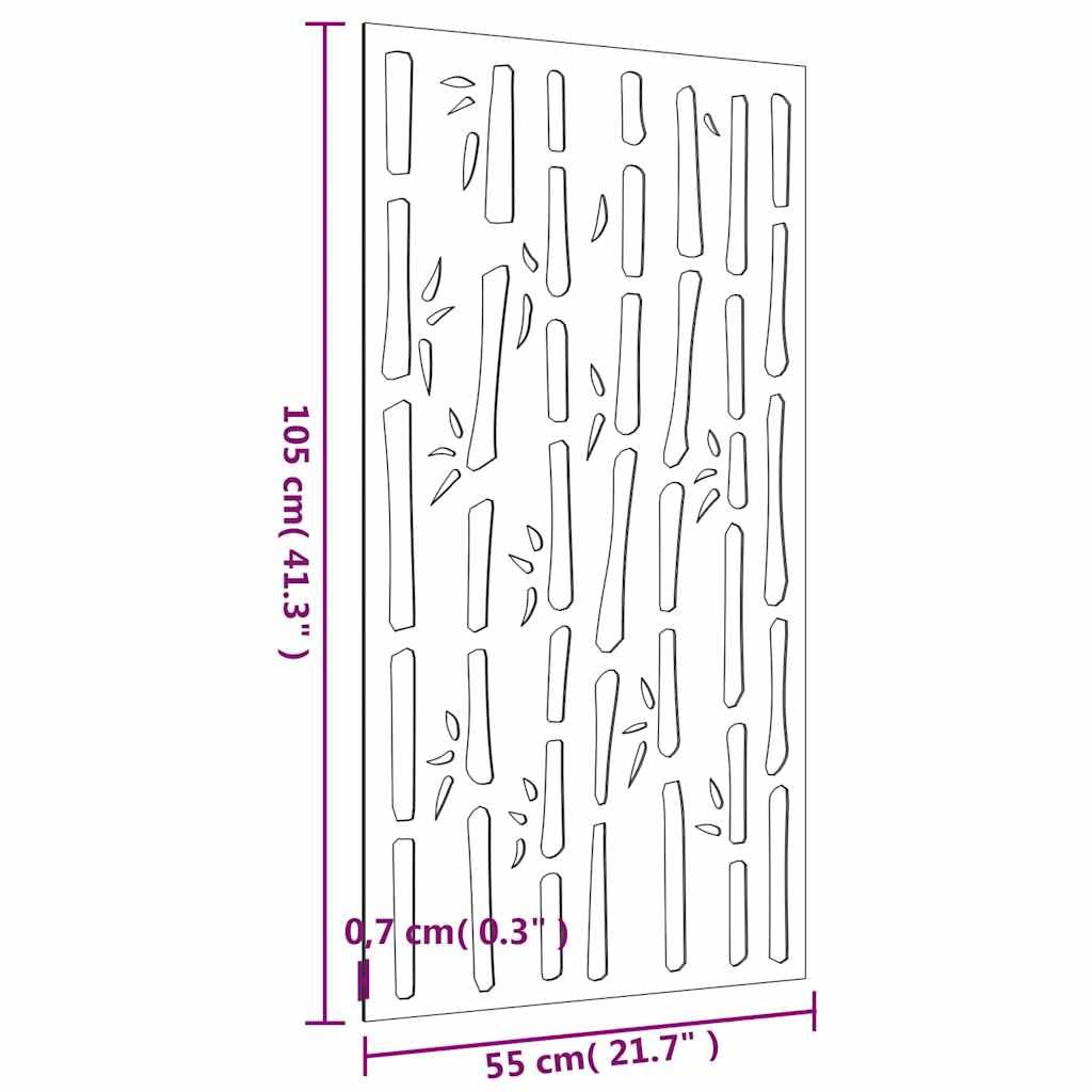 vidaXL Garten Wanddeko 105x55 cm Bambus Cortenstahl