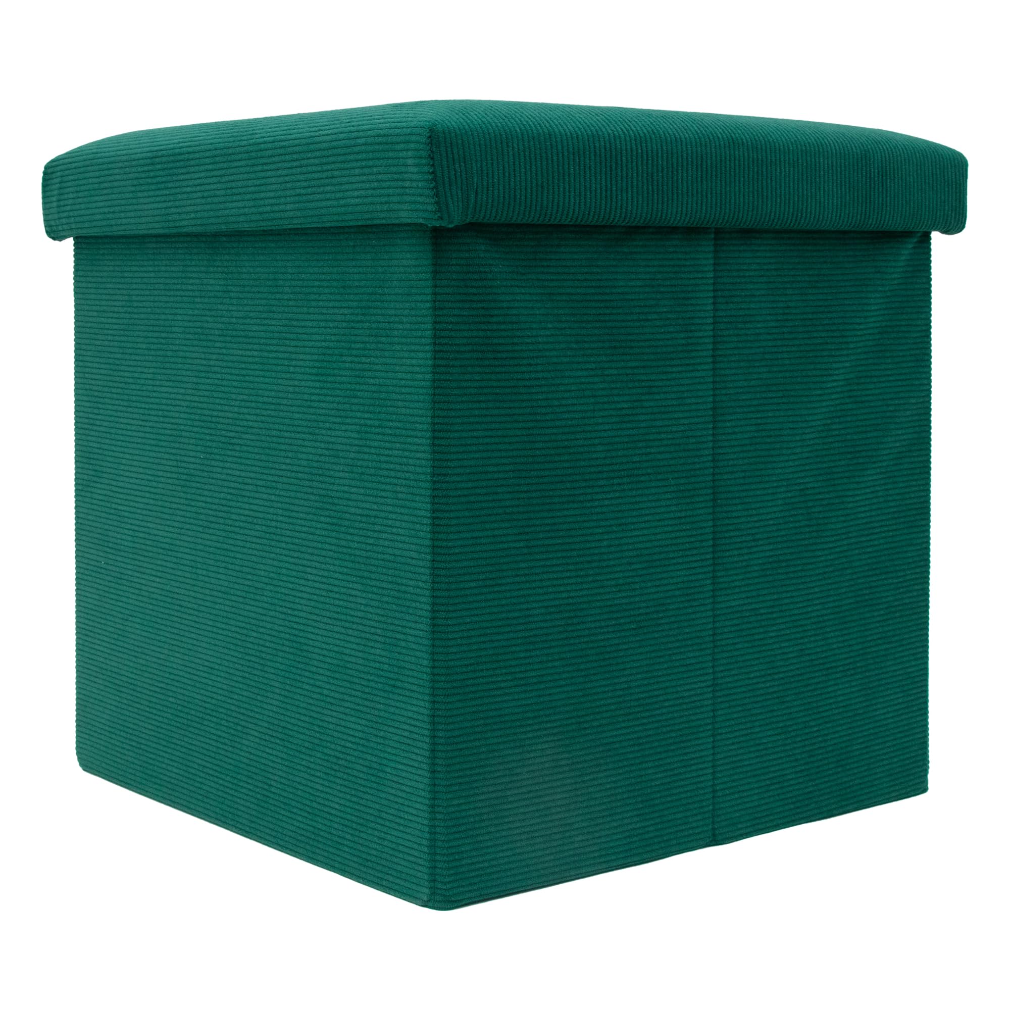 Intirilife Sitzhocker 38 cm Grün Cord mit Stauraum faltbar