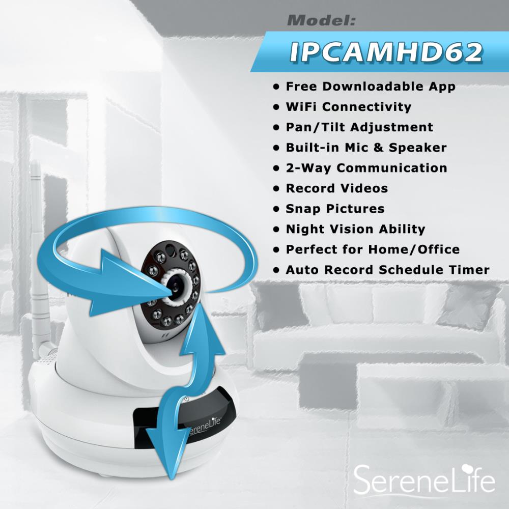 Serenelife Kameras IP Kamera WLAN 720p PTZ mit Nachtsicht