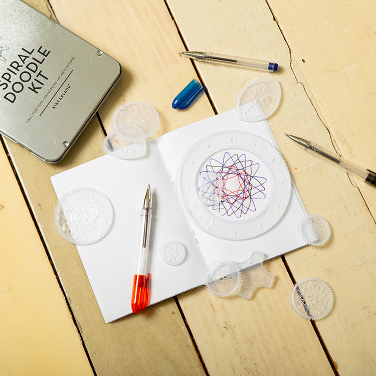 Kikkerland Crafters Spiral Doodle Malset Dose 11 Räder