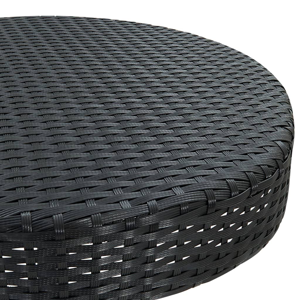 vidaXL Gartenbar-Set 3-tlg. Poly Rattan Schwarz mit Kissen
