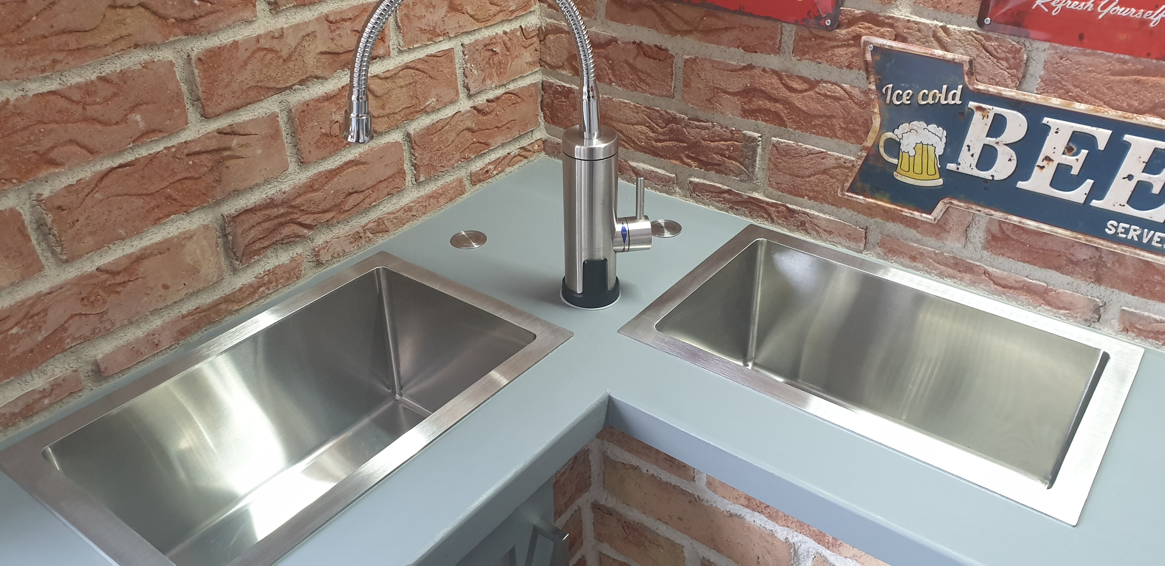 vidaXL Einbauspüle Edelstahl 44x29x20 cm Silber