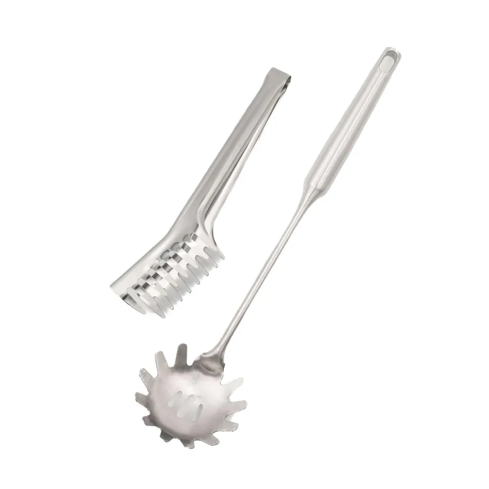 Intirilife Spaghettilöffel Set Edelstahl 2er Nudelzange