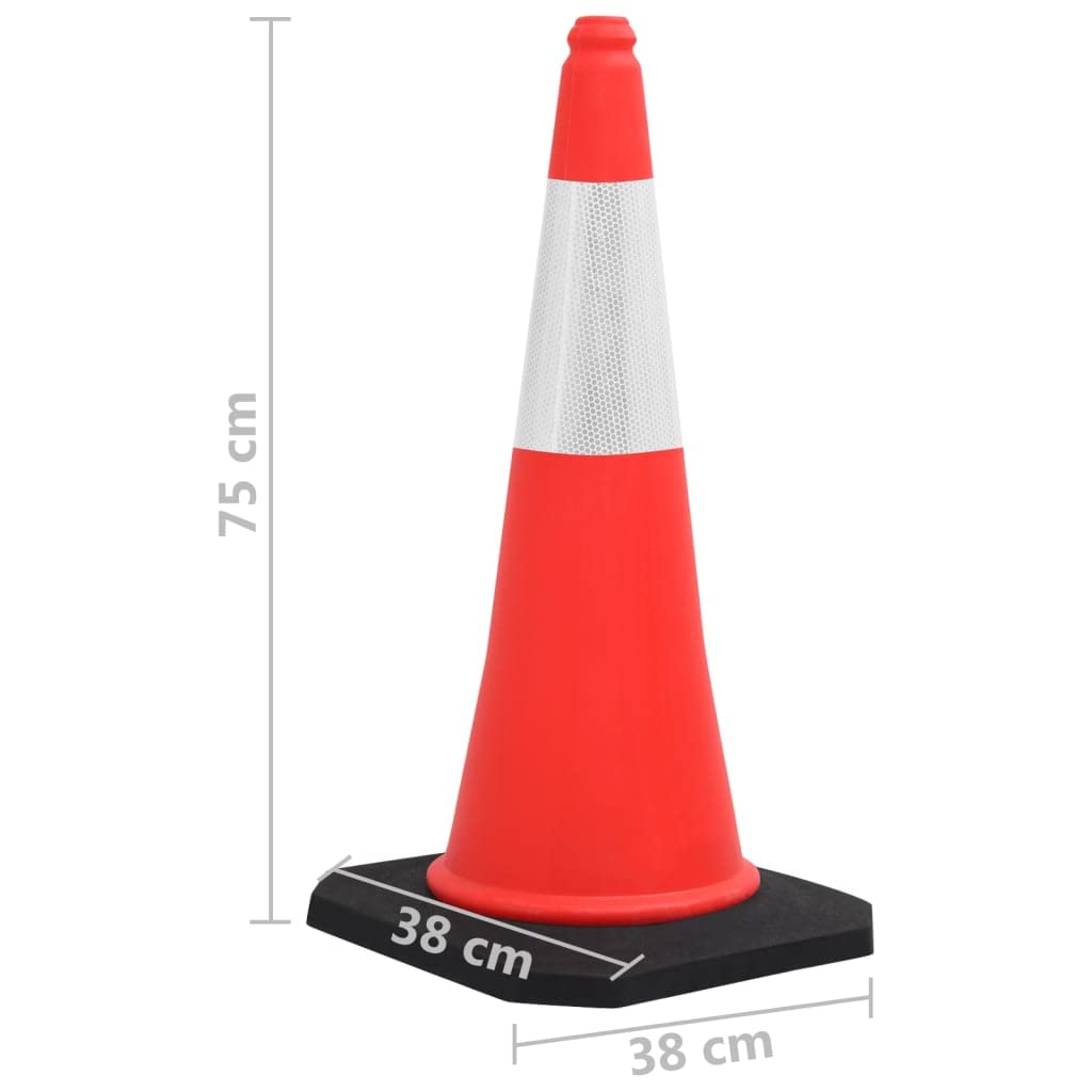 vidaXL Leitkegel 10x 75cm HDPE rot reflektierend Set