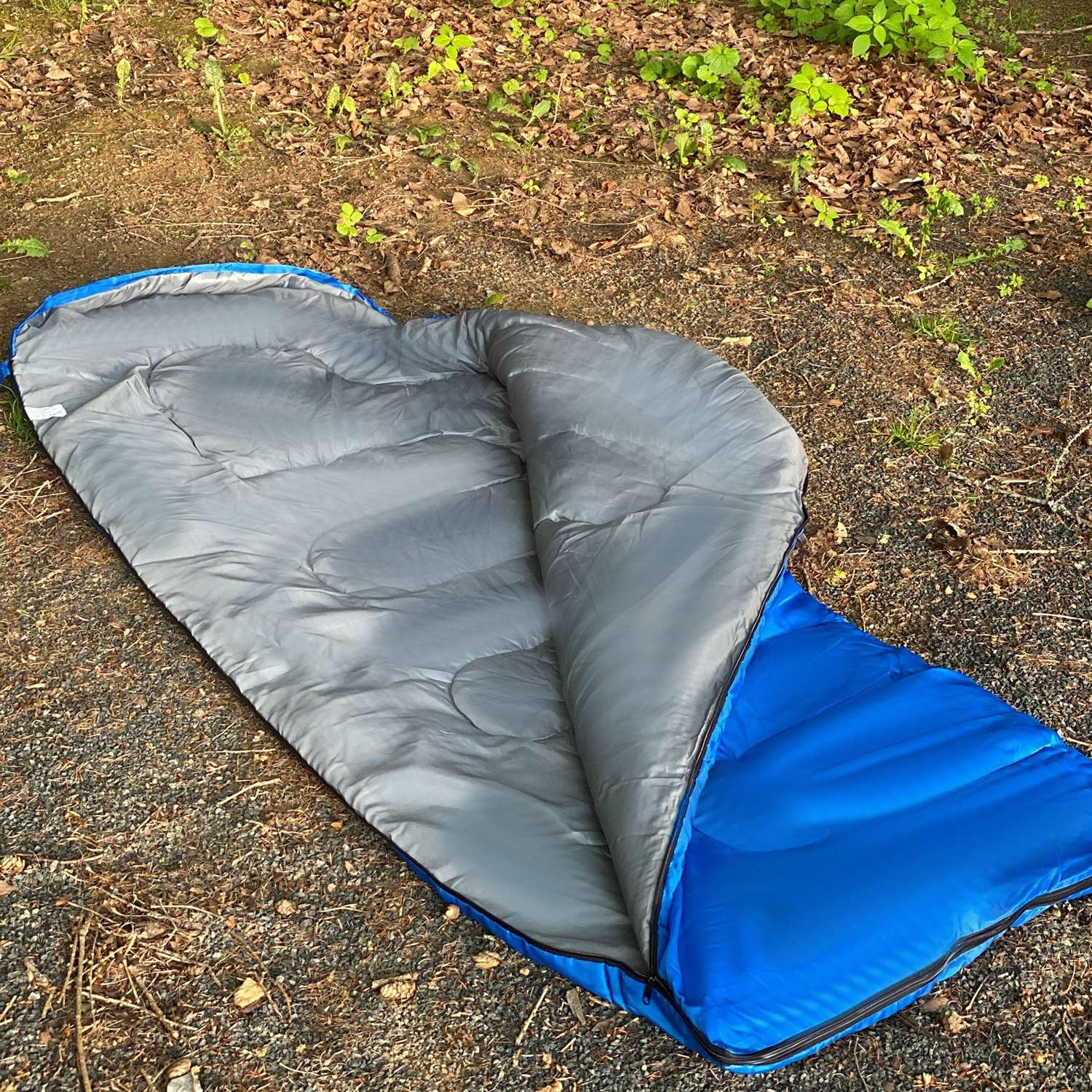 Intirilife Schlafsack Blau 200x70 cm Polyester 15-20 Grad mit Tasche