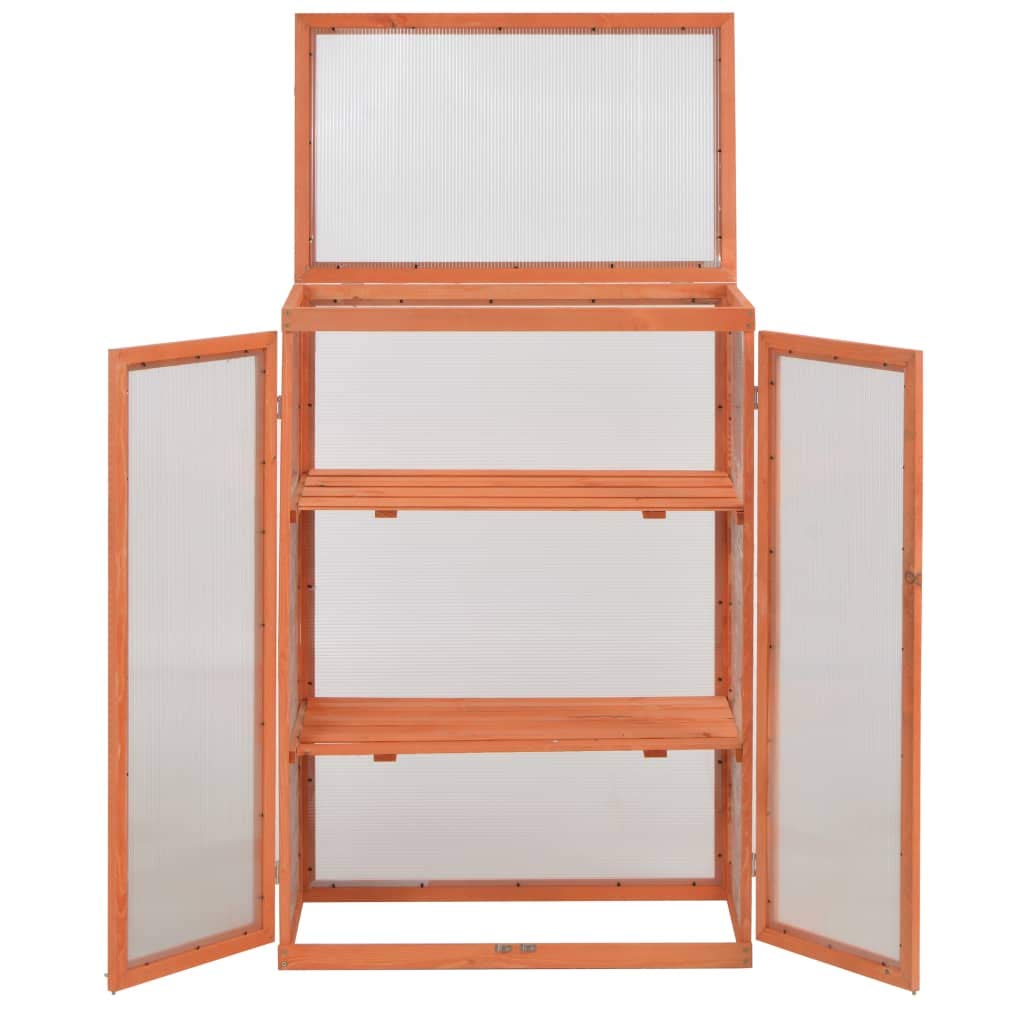 vidaXL Gewächshaus-Schrank Holz 75x47x109 cm 2 Böden