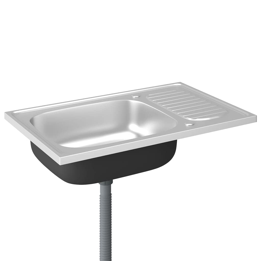 vidaXL Spüle Abtropffläche 800x500x155mm Edelstahl
