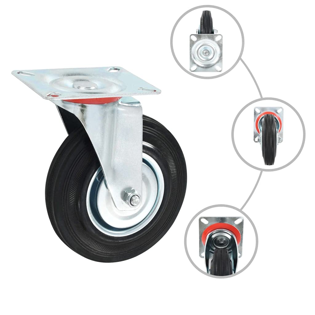 vidaXL Lenkrollen 125 mm Möbelrollen 4 Stück Gummi