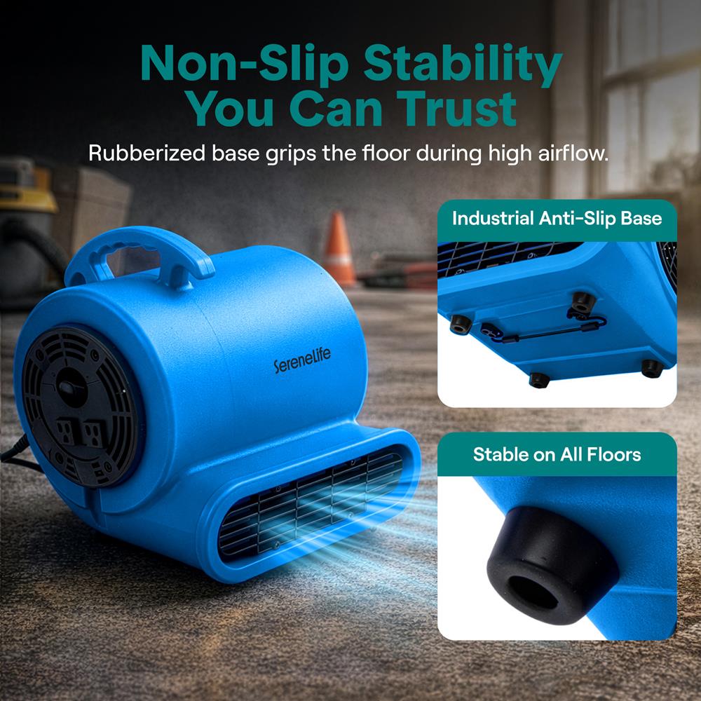 Serenelife Portable AC Air Mover Gebläse Blau 3 Stufen