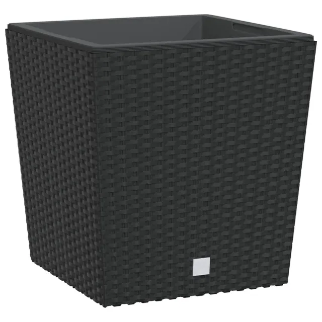 vidaXL Pflanzkübel Anthrazit Rattan-Optik 32 L Blumentopf