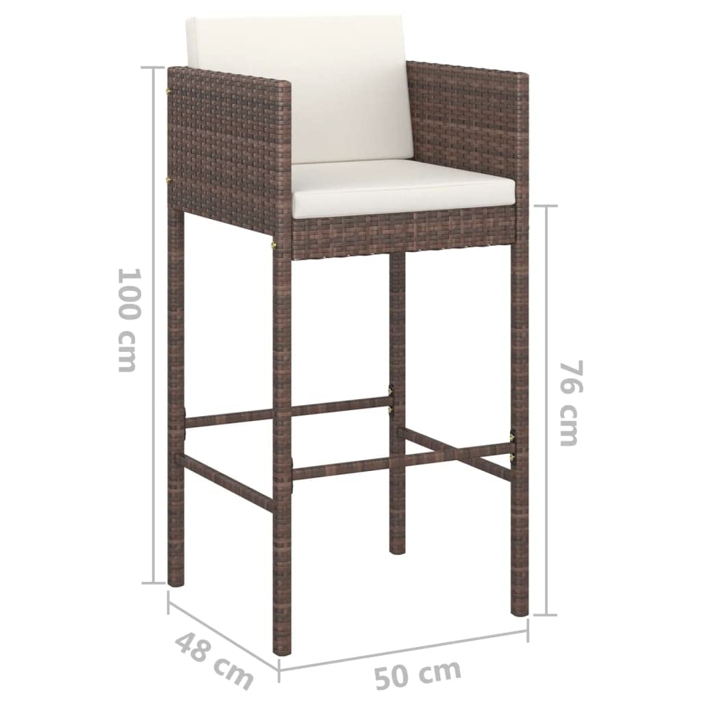 vidaXL Heim & Garten Gartenbar Set 5-tlg Poly Rattan Braun