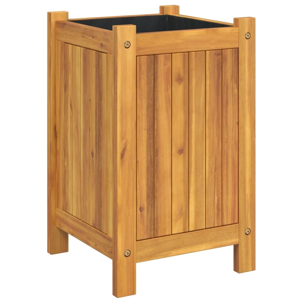 vidaXL Pflanzkübel Akazie 31x31x50 cm mit Einlage