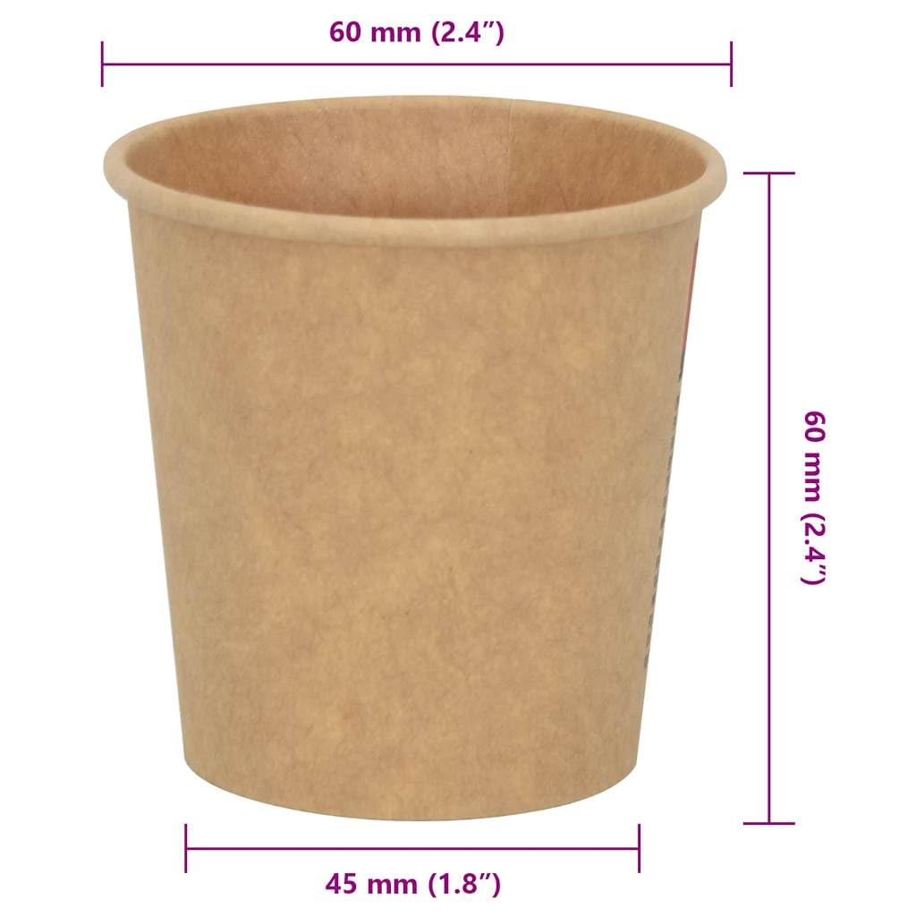 vidaXL Pappbecher 100ml 1000 Stück Einwegbecher Braun
