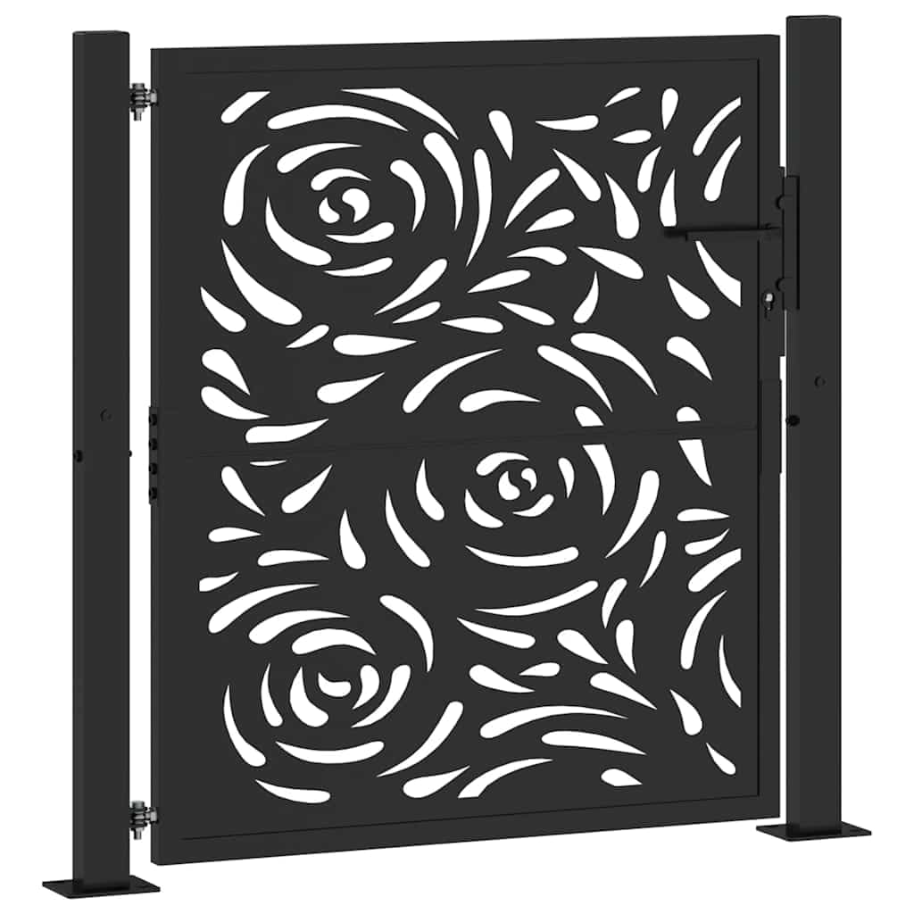 vidaXL Heim & Garten Gartentor 100x100cm Schwarz Flammendesign