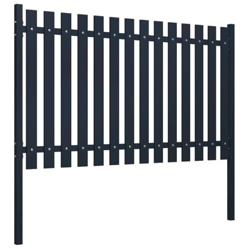 vidaXL Heim & Garten Zaunelement Anthrazit Stahl 174,5x100cm