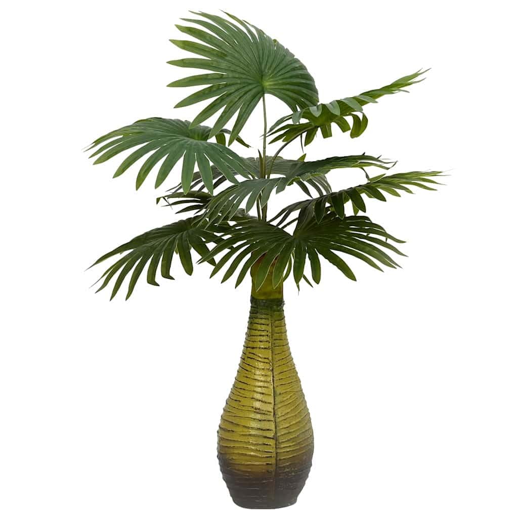 vidaXL Palme Künstlich 9 Blätter 65 cm Grün mit Topf