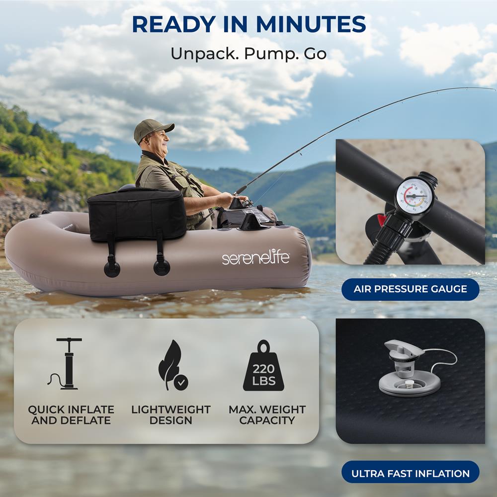 Serenelife Float Tube Belly Boat Angelboot PVC 220 lbs