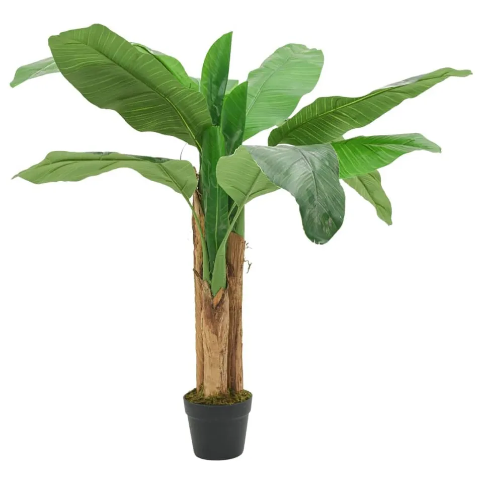 vidaXL Bananenbaum künstlich 120 cm Kunstpflanze grün 9 Blätter
