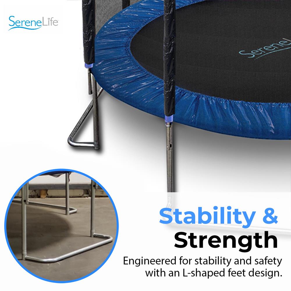 Serenelife Fitness 10FT Trampolin Gartentrampolin Blau mit Netz