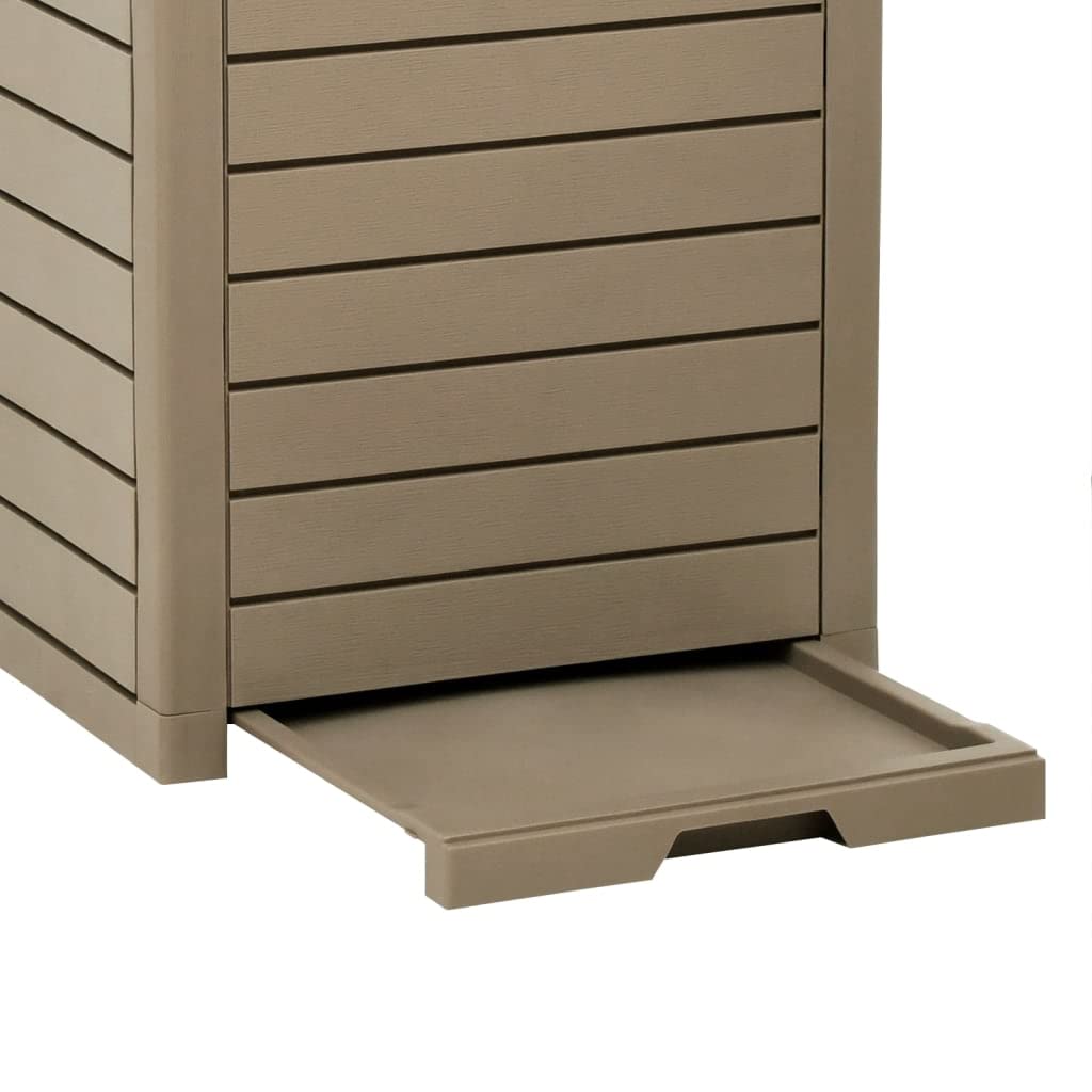 vidaXL Heim & Garten Mülltonne 118L Hellbraun 41x41x86