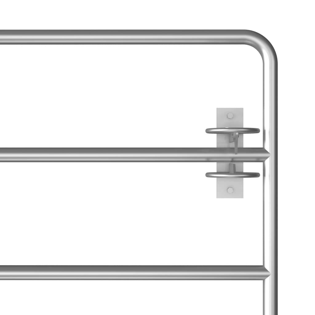 vidaXL Weidetor Stahl 95-170x90cm Silber