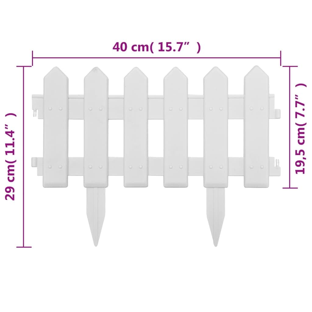 vidaXL Rasenkante Weiß 10m PP Beetumrandung 25er Set