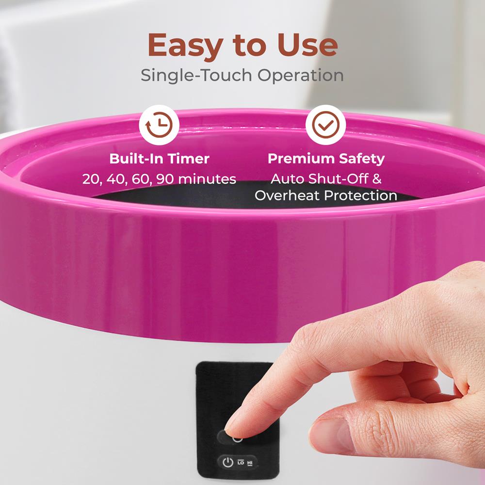 Serenelife Towel Warmers Handtuchwärmer 12L Pink Timer