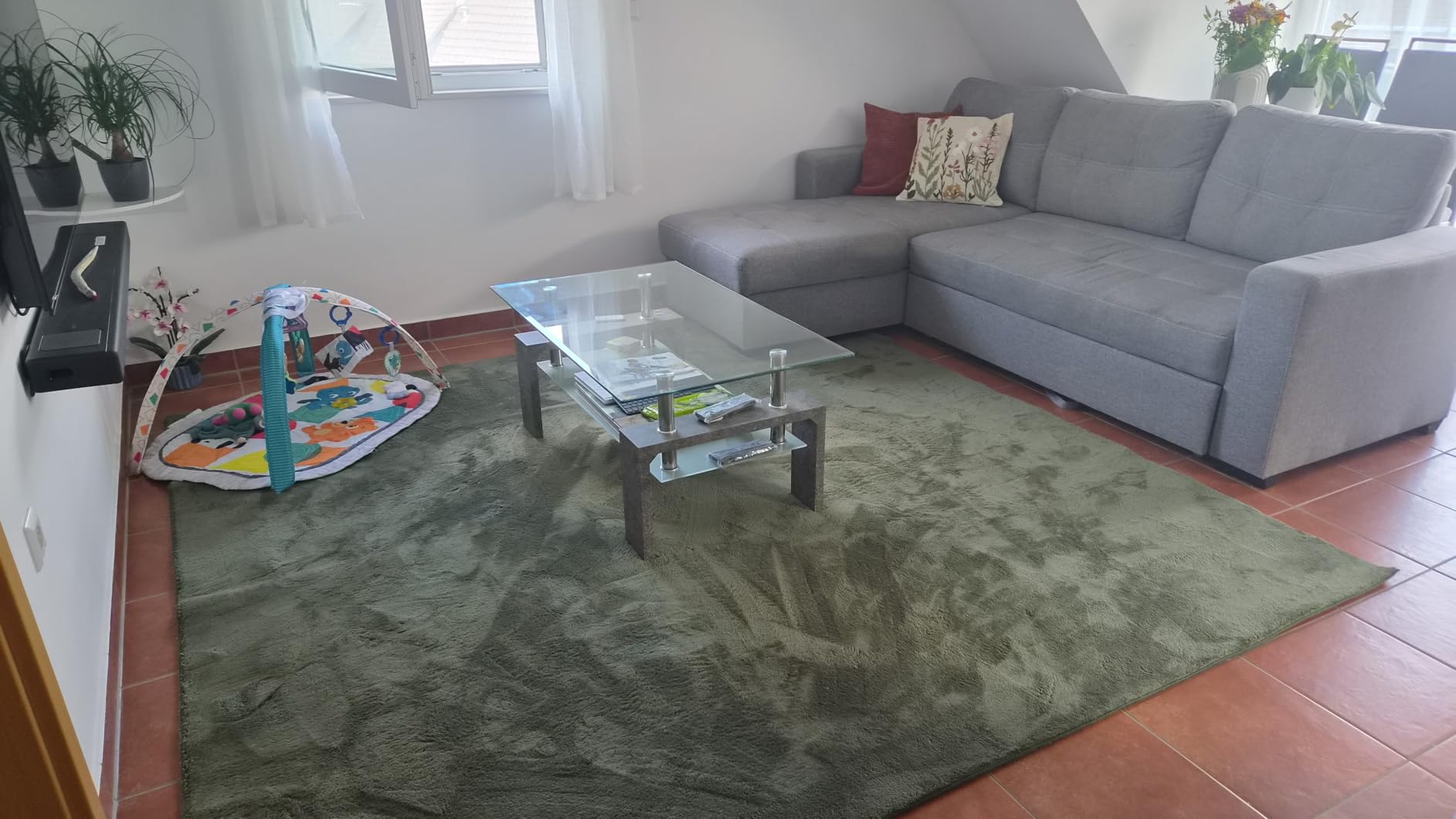 vidaXL Teppich HUARTE Beige 60x110cm Kurzflor Waschbar