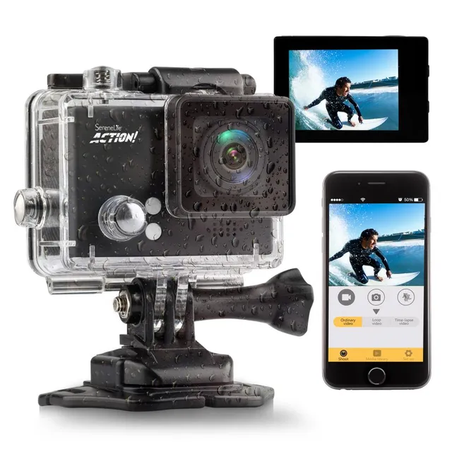 Serenelife Cameras Actioncam 4K Schwarz WiFi Slow-Mo