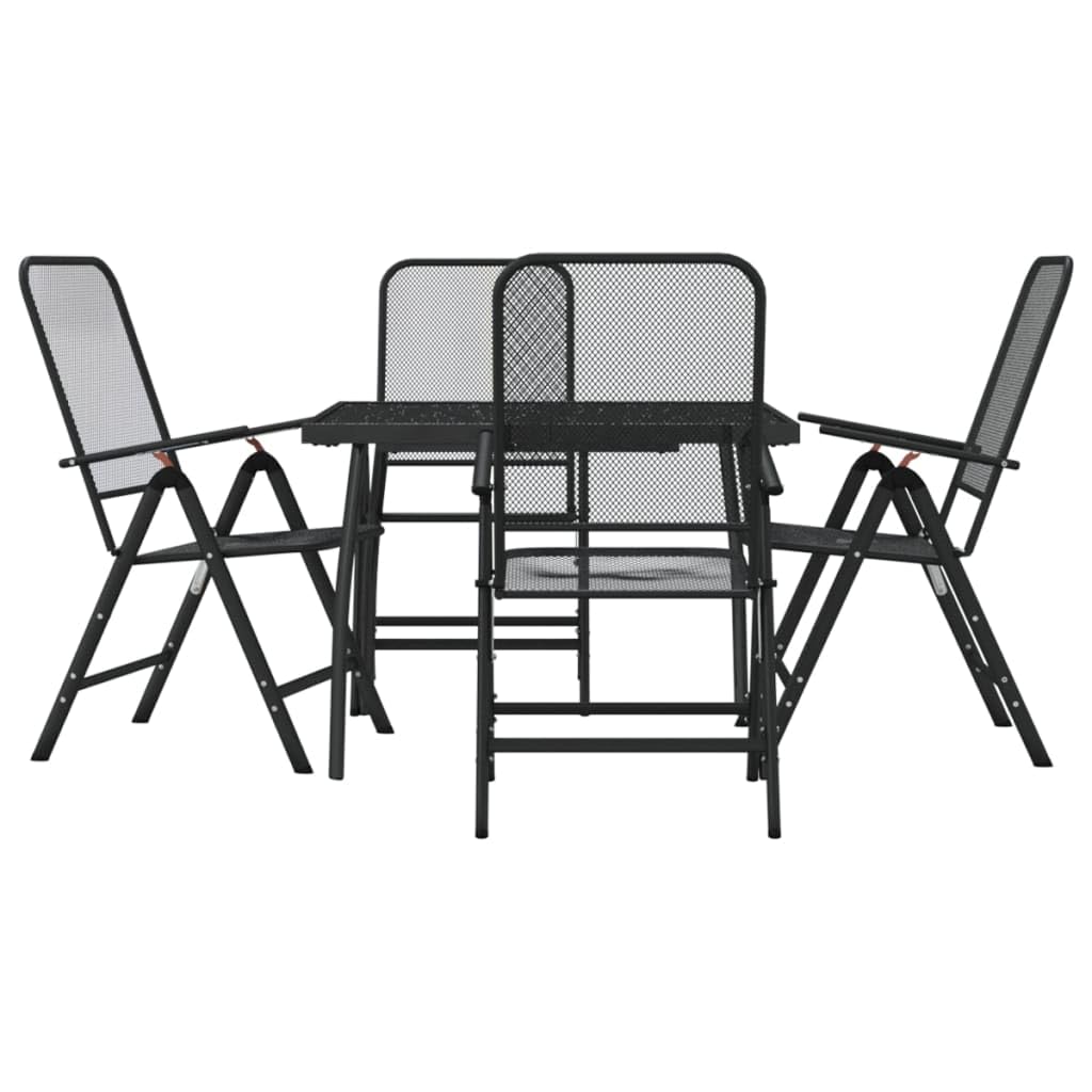vidaXL Garten Essgruppe 5-tlg klappbar Sitzgruppe anthrazit Metall