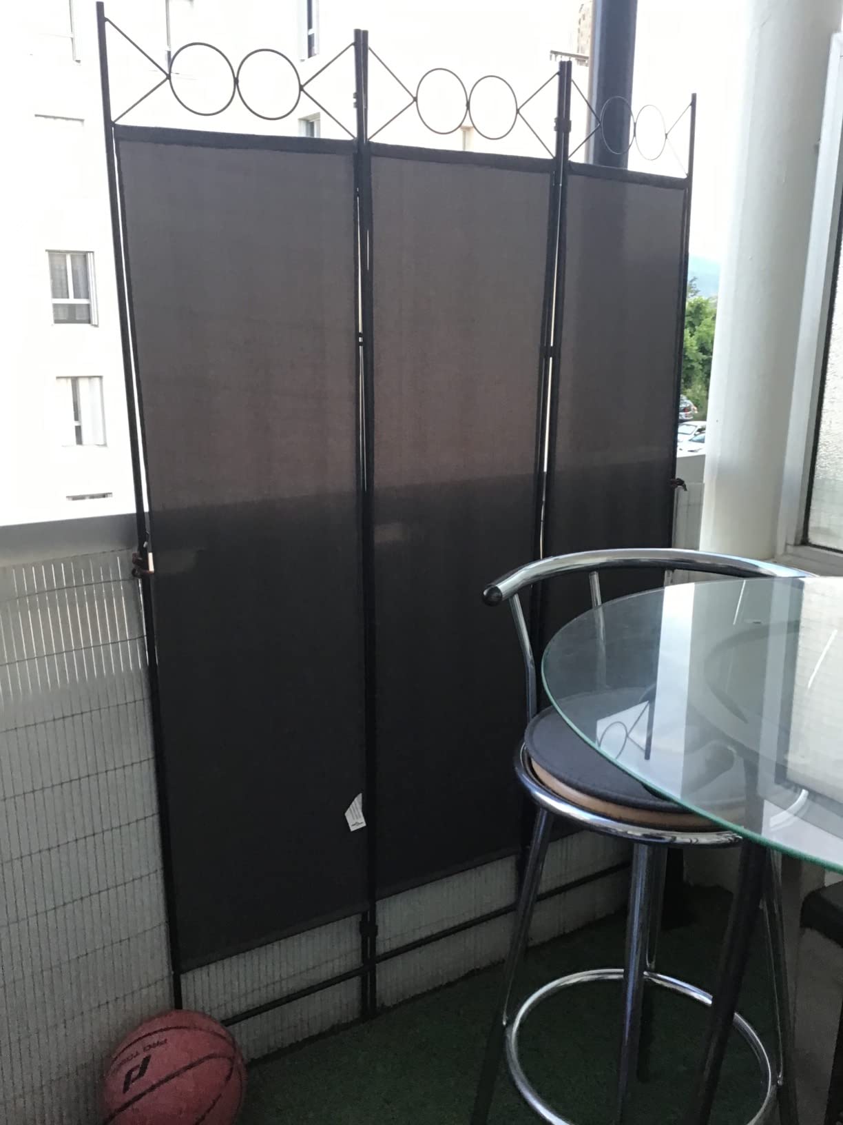 vidaXL Raumteiler 3-TLG Paravent 120x180 Cremeweiß Stoff