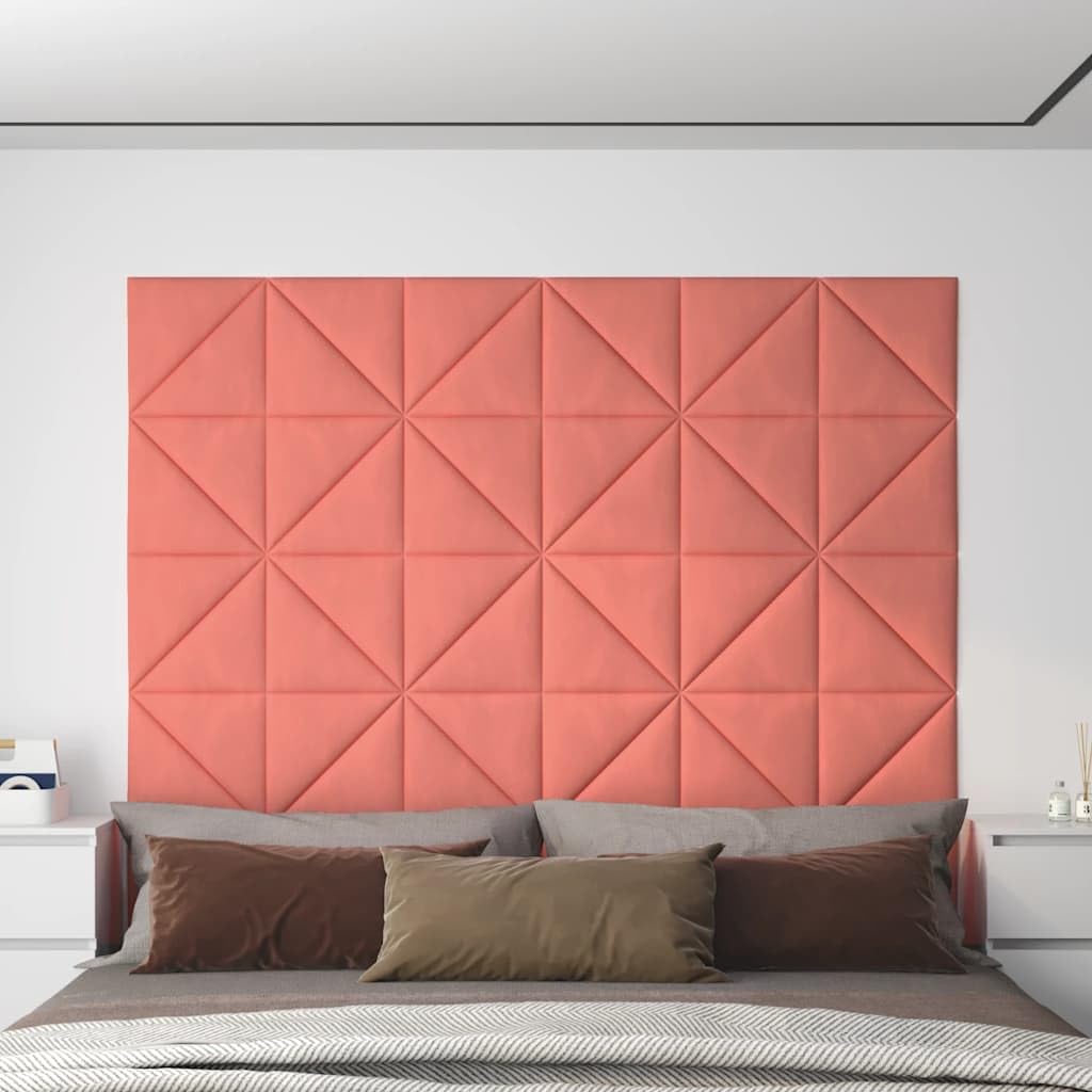 vidaXL Wandpaneele Rosa 12x 30x30cm Samt Schallschutz