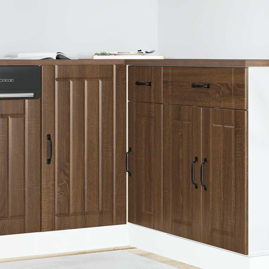 vidaXL Lucca Küchenunterschrank Braune Eiche Holzschrank