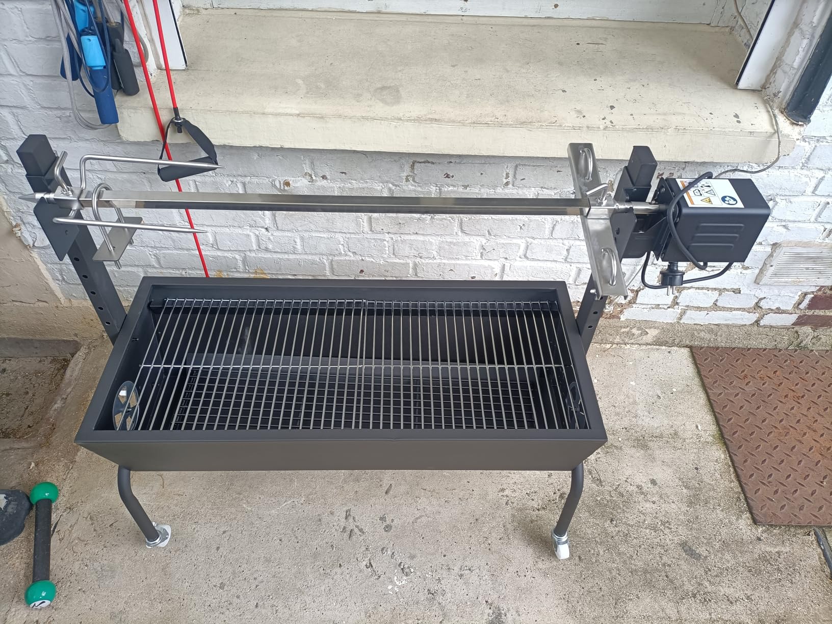 vidaXL Heim & Garten BBQ Rotisserie Grill Drehspieß Edelstahl