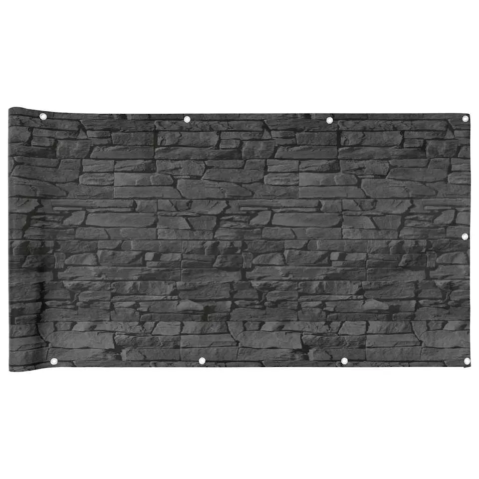 vidaXL Garten-Sichtschutz Leistenstein-Optik Grau 800x90 cm PVC