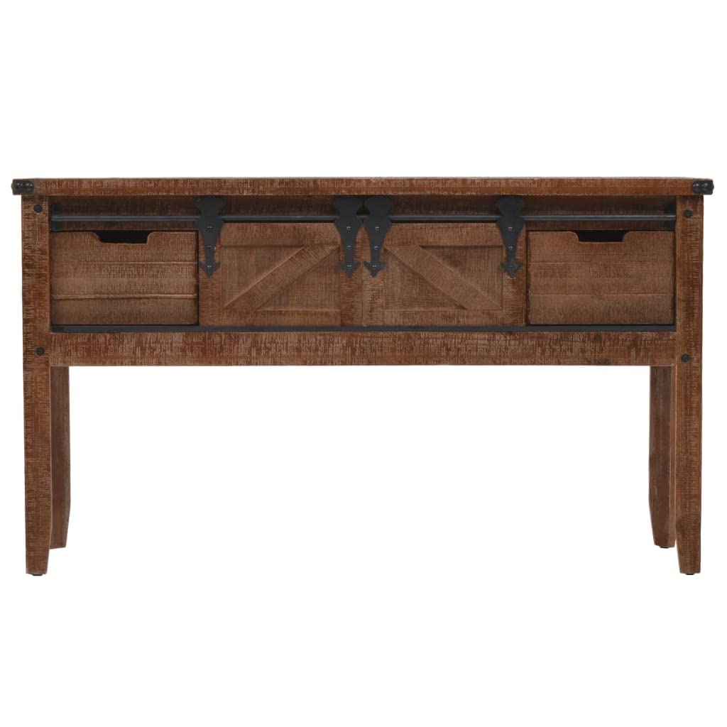 vidaXL Möbel Konsolentisch Tannenholz Massiv 131 cm Braun