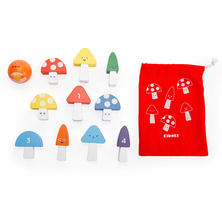 Kidoki Mini Mushroom Bowling Kegelspiel Pilz Set